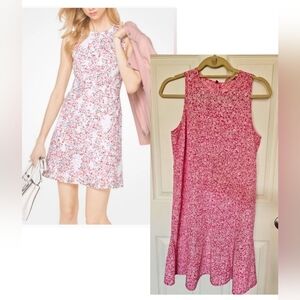 Michael Kors Pink Floral Flounce dress size 6